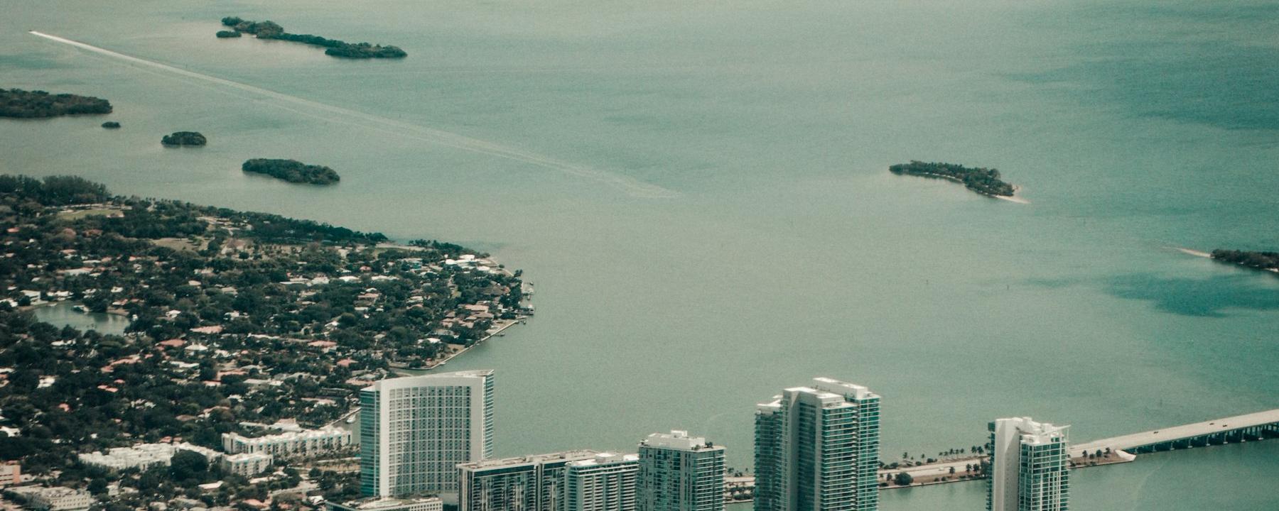 Aerial view of a South Florida coastal city